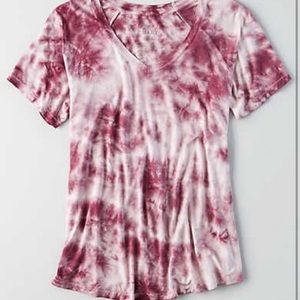 AE Soft and Sexy V Neck Tie Die T Shirt
